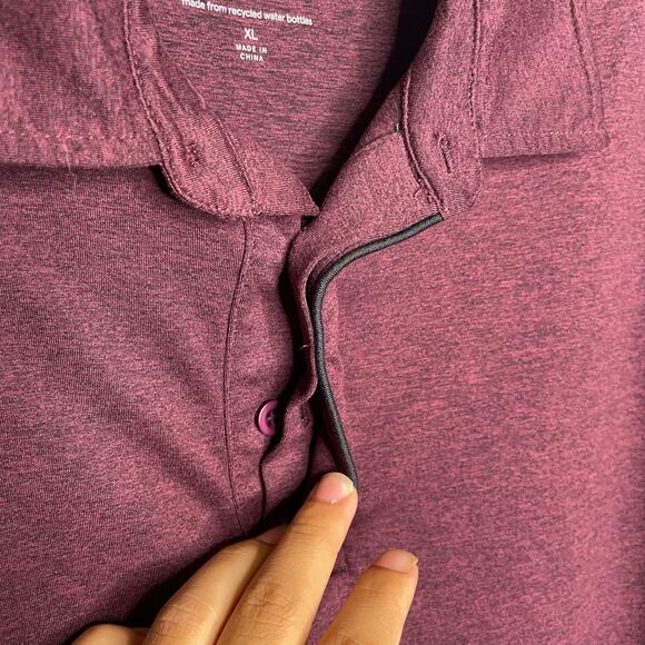 01. Algo Mens Shirt Size XL Burgundy 01. Performance Polo Short Sleeve - Picture 9 of 12